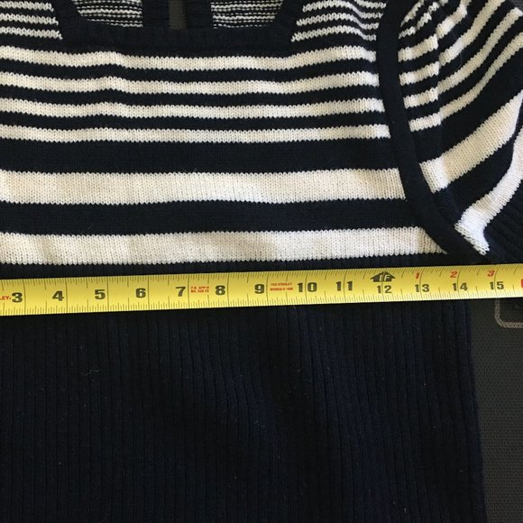 Club Monaco stripe sweater 100% merino wool - Picture 2 of 7